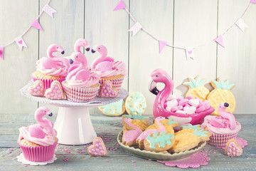Flamingo ananas cookies