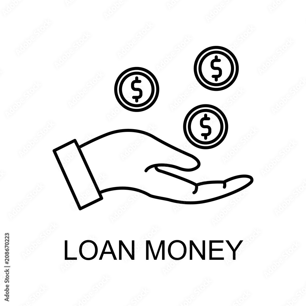 Poster coins in hands outline icon. element of finance icon for mobile concept and web apps. thin line coin