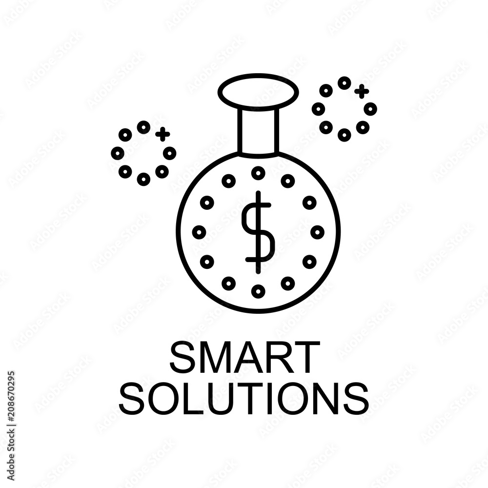 Aufkleber smart solutions outline icon. element of finance icon for mobile concept and web apps. thin line sma