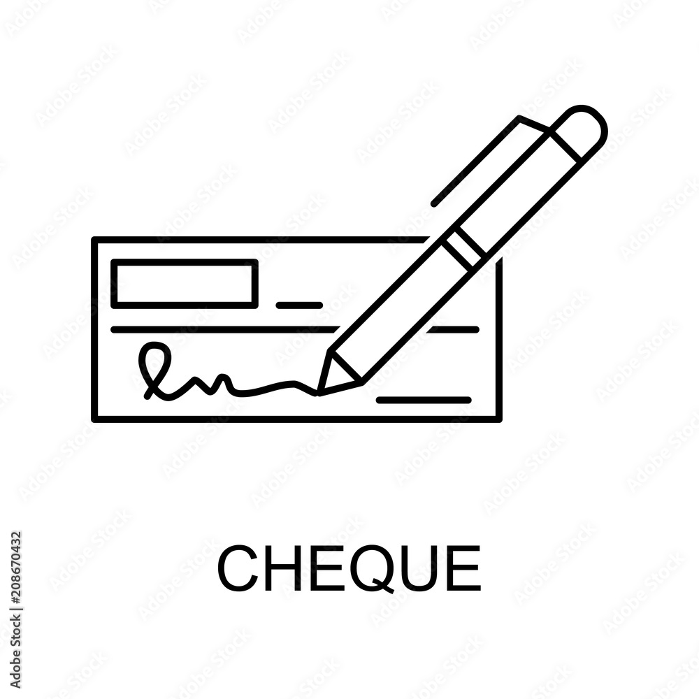 Poster bank check outline icon. element of finance icon for mobile concept and web apps. thin line bank che