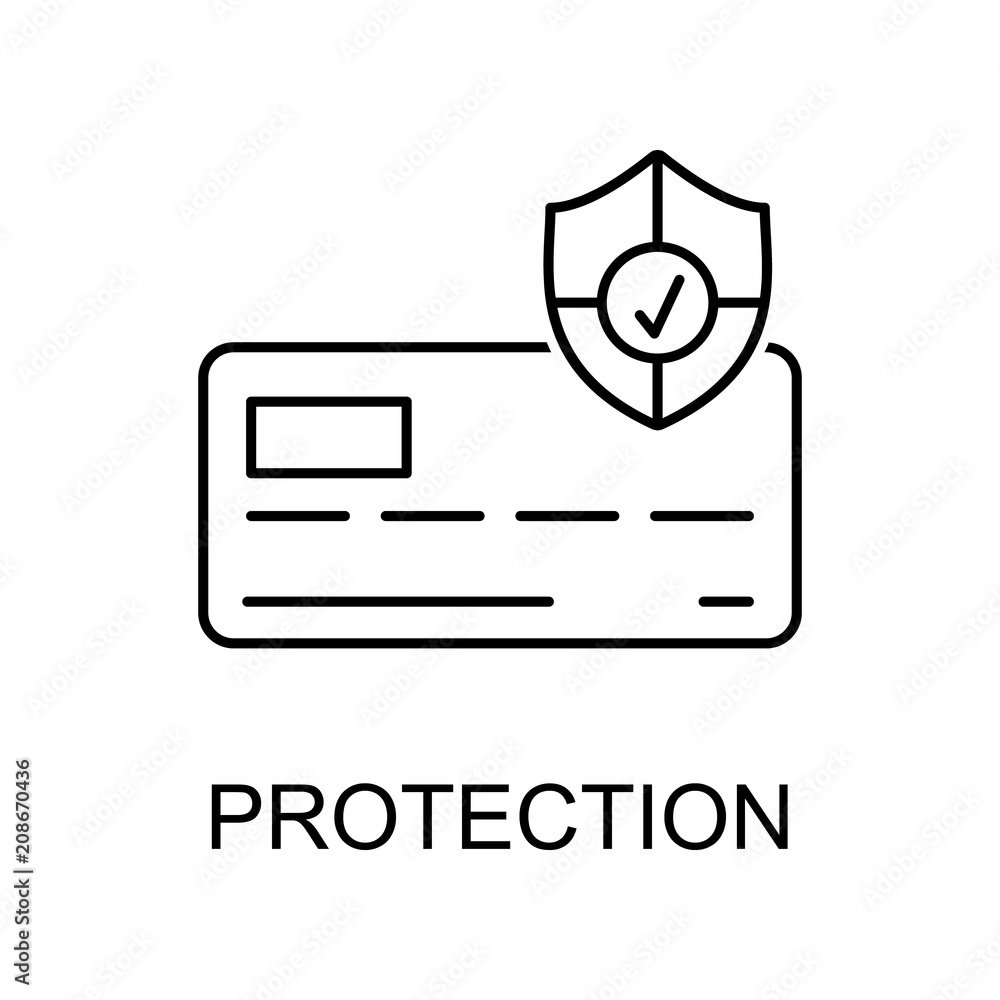 Poster check protection outline icon. element of finance icon for mobile concept and web apps. thin line ch
