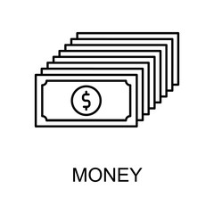 money notes outline icon. Element of finance icon for mobile concept and web apps. Thin line money notes outline icon can be used for web and mobile. Premium icon