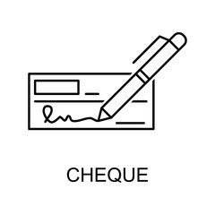bank check outline icon. Element of finance icon for mobile concept and web apps. Thin line bank check outline icon can be used for web and mobile. Premium icon
