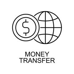 world money transfer outline icon. Element of finance icon for mobile concept and web apps. Thin line world money transfer outline icon can be used for web and mobile. Premium icon