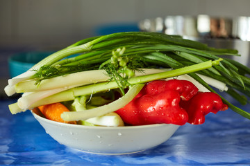 Vegetables on a board