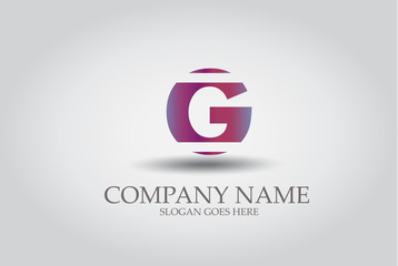 Stripes Letter G Icon  Vector Design Element Template