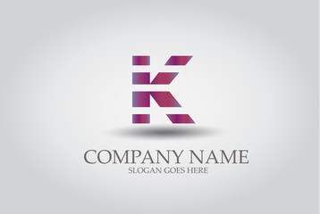 Fototapeta premium Stripes Letter K Icon Vector Design Element Template
