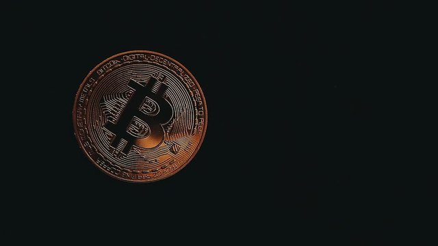 Bitcoin coin asphalt background 