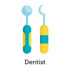 Dentist icon vector sign and symbol isolated on white background, Dentist logo concept
