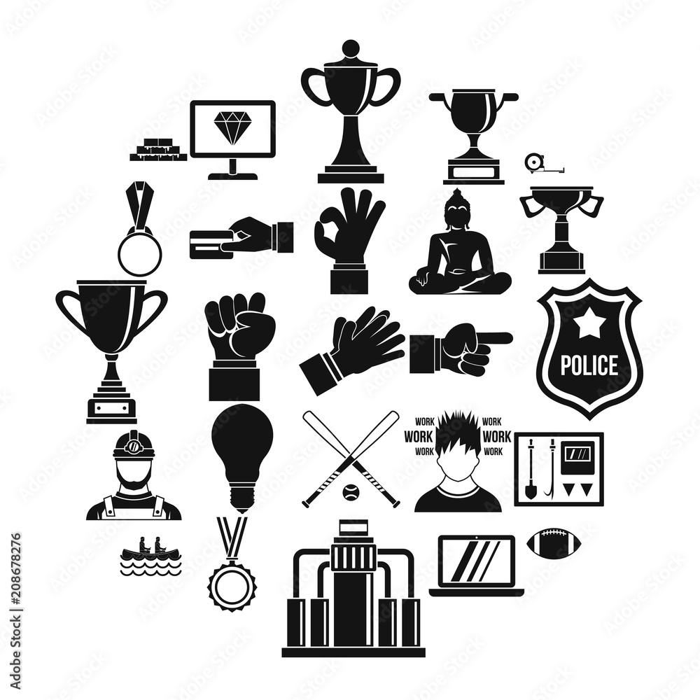 Poster chief icons set. simple set of 25 chief vector icons for web isolated on white background