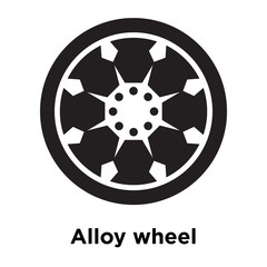 Alloy wheel icon vector sign and symbol isolated on white background, Alloy wheel logo concept