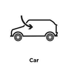 Car icon vector sign and symbol isolated on white background, Car logo concept