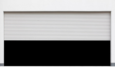 Opened white shutter door isolated on white background