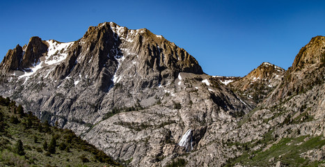 Aerial view of June Lake Loop in the Eastern Sierra Nevada Mountains in California