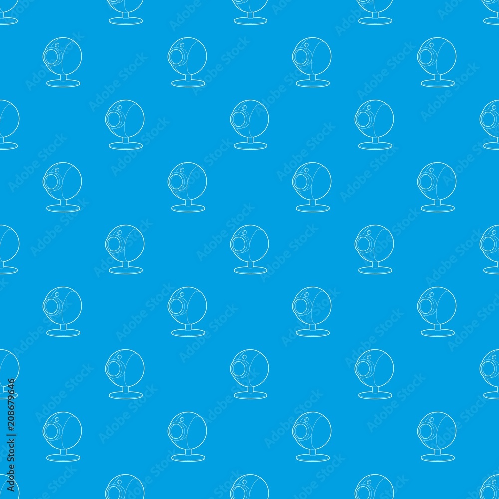 Poster webcam pattern vector seamless blue repeat for any use