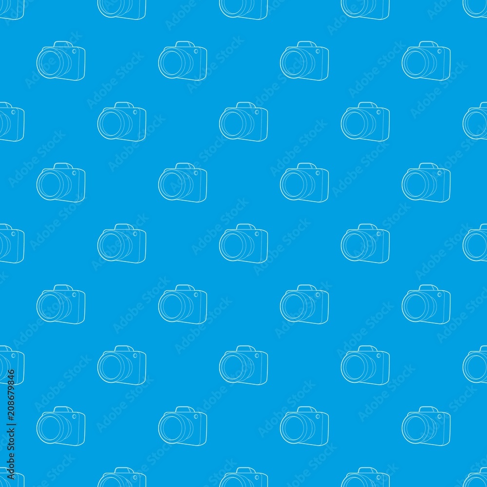 Poster camera pattern vector seamless blue repeat for any use
