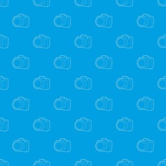 Camera pattern vector seamless blue repeat for any use
