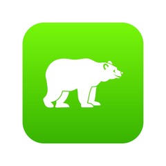 Bear icon digital green for any design isolated on white vector illustration