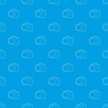 Camera pattern vector seamless blue repeat for any use