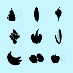 Fruit and Vegetables icons set