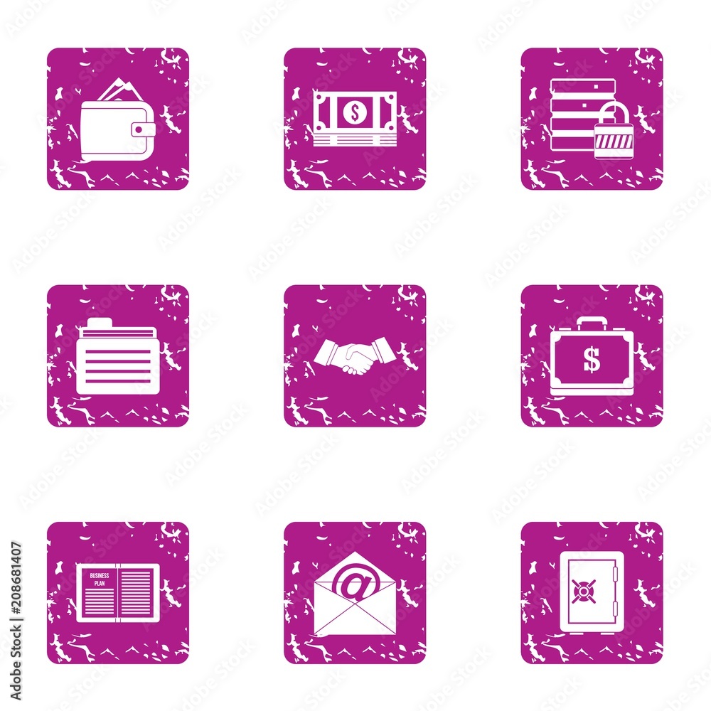 Aufkleber bundle of money icons set. grunge set of 9 bundle of money vector icons for web isolated on white ba
