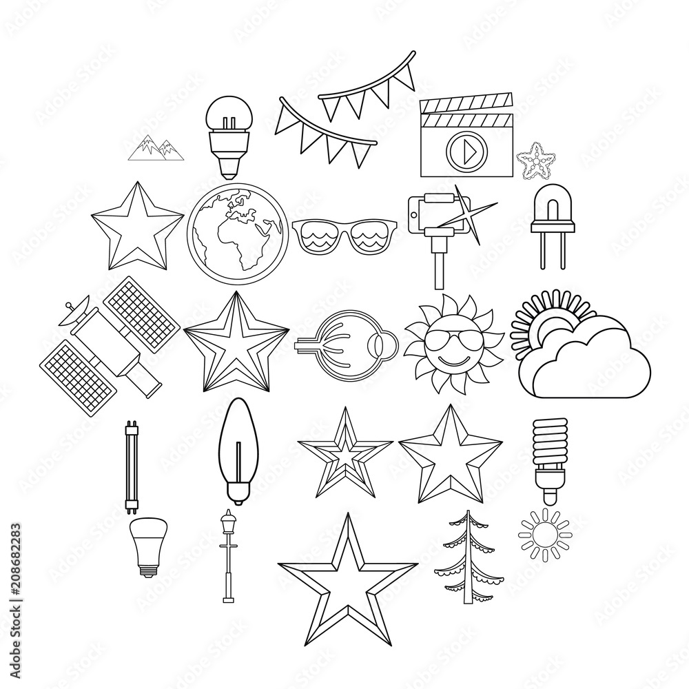 Poster flash icons set. outline set of 25 flash vector icons for web isolated on white background