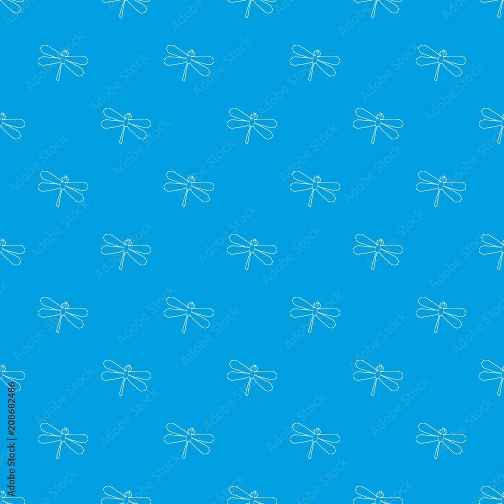 Aufkleber dragonfly pattern vector seamless blue repeat for any use