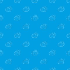 Sun and cloud pattern vector seamless blue repeat for any use