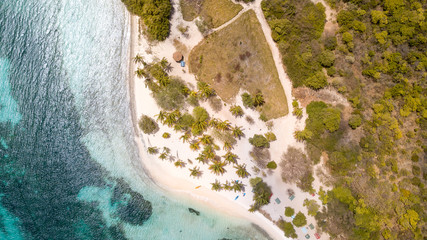 Aerial view of Tobago cays in st-Vincent and the Grenadines - Caribbean islnds
