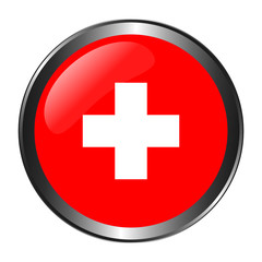 Obraz premium Button Schweiz Flagge
