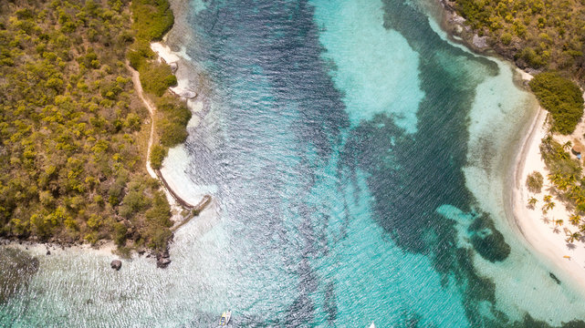 Aerial view of Tobago cays in st-Vincent and the Grenadines - Caribbean islnds