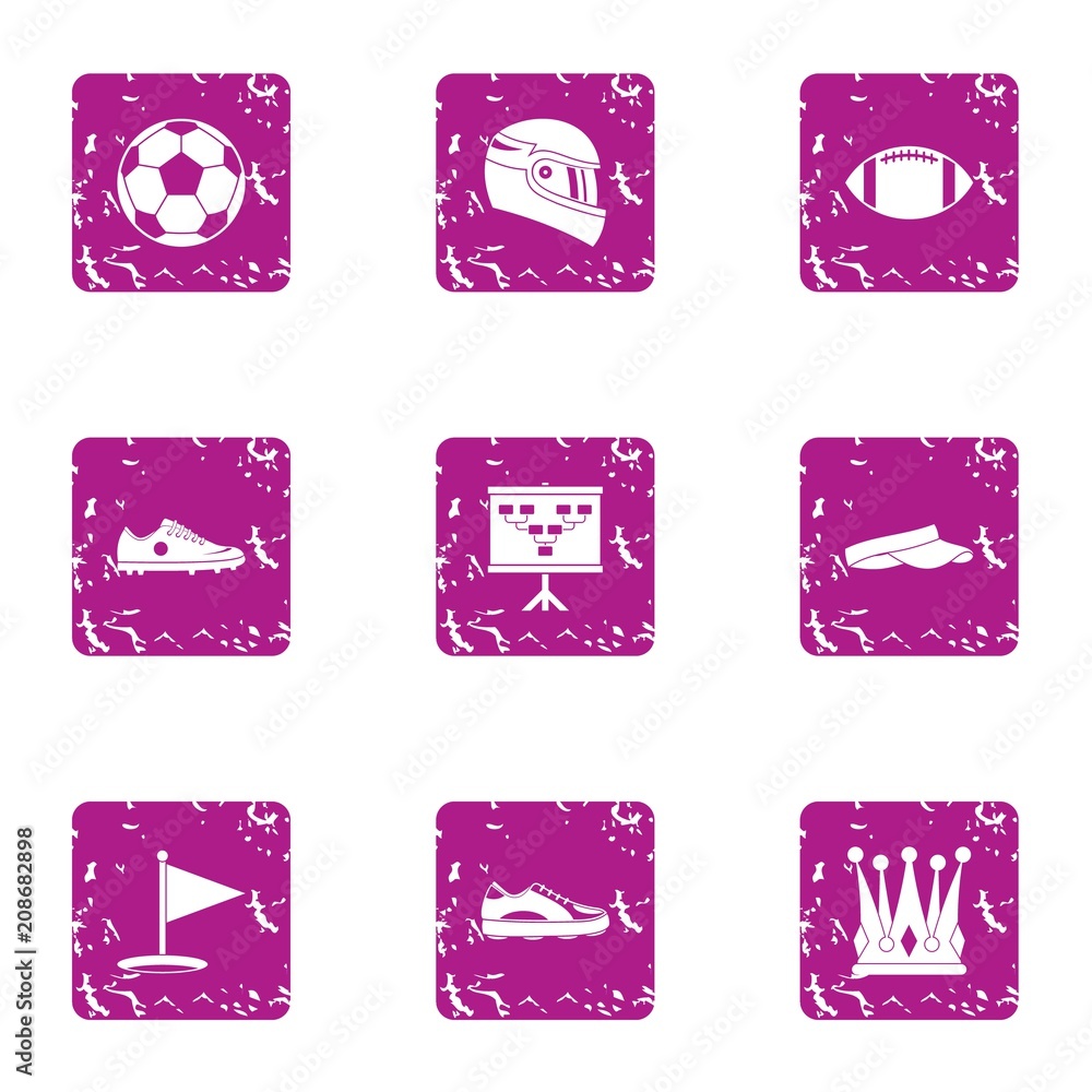 Poster fascination of men icons set. grunge set of 9 fascination of men vector icons for web isolated on wh