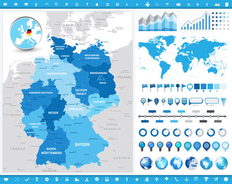 Germany Map and infographic elements