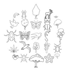 Woody icons set. Outline set of 25 woody vector icons for web isolated on white background