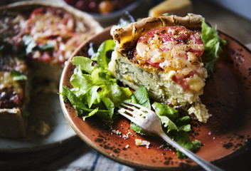 Mushroom quiche food photgraphy recipe idea