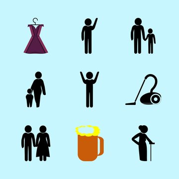 icons about Human with clasped, son, peace, expersion and graphic