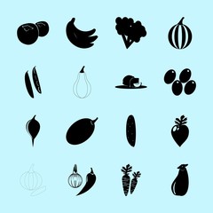 Fruit and Vegetables icons set