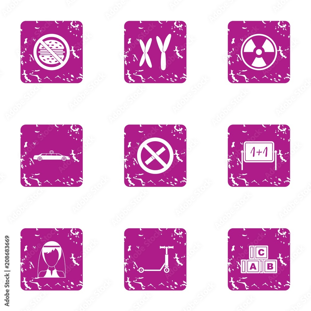 Aufkleber change life icons set. grunge set of 9 change life vector icons for web isolated on white background