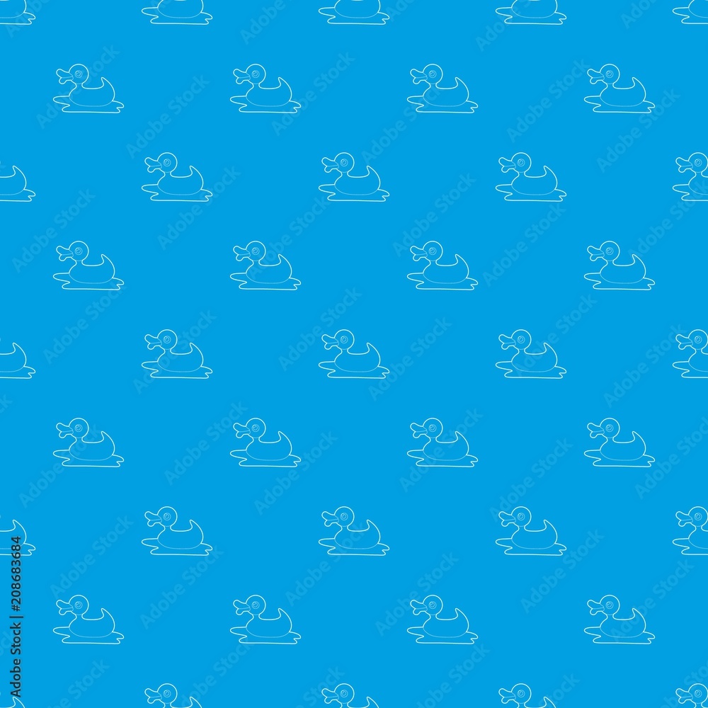 Poster duck toy pattern vector seamless blue repeat for any use