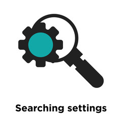 Searching settings interface symbol icon vector sign and symbol isolated on white background, Searching settings interface symbol logo concept