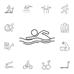 Fototapeta premium Swimming icon. Simple element illustration. Swimming symbol design from Gym and Health collection set. Can be used for web and mobile