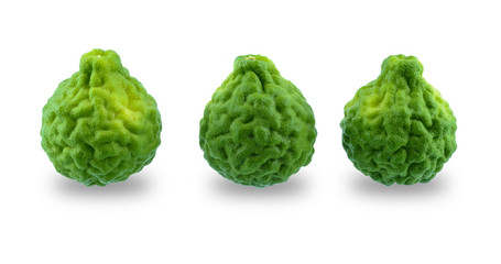 fresh bergamot fruit isolated on white background