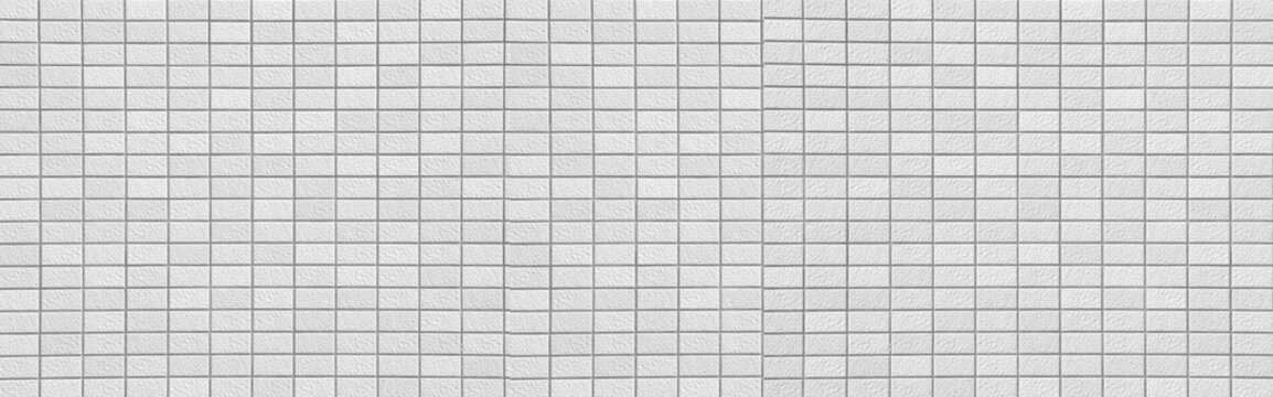 Panorama of White brick wall texture in horizontal view