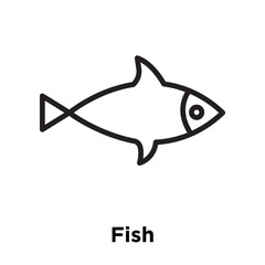 Obraz premium Fish icon vector sign and symbol isolated on white background, Fish logo concept