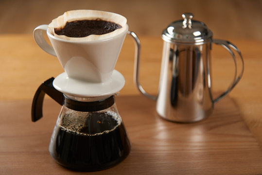 coffee brewer, server and drip pot