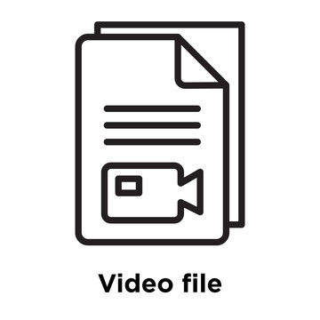 Video file icon vector sign and symbol isolated on white background, Video file logo concept