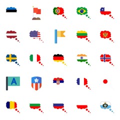 flags icons set