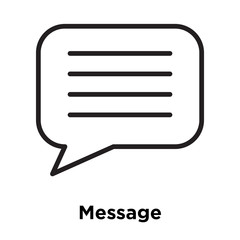Message icon vector sign and symbol isolated on white background, Message logo concept