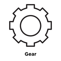 Gear icon vector sign and symbol isolated on white background, Gear logo concept