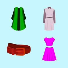 woman clothes icons set